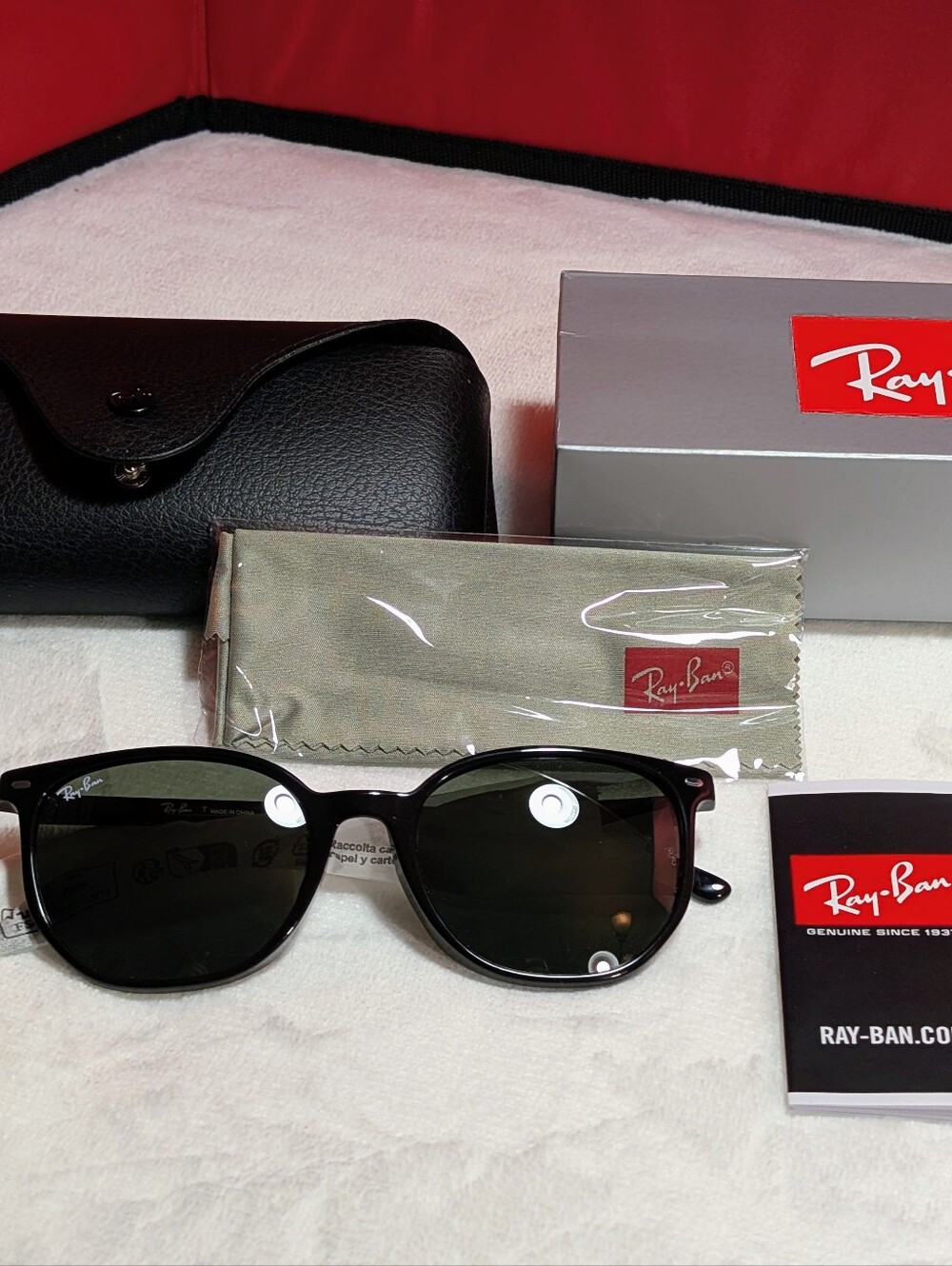 Ray Ban Unisex Elliot Sunglasses Frame: Shiny Black & Lens: Green ORB2197F ~ NIB - Picture 1 of 4